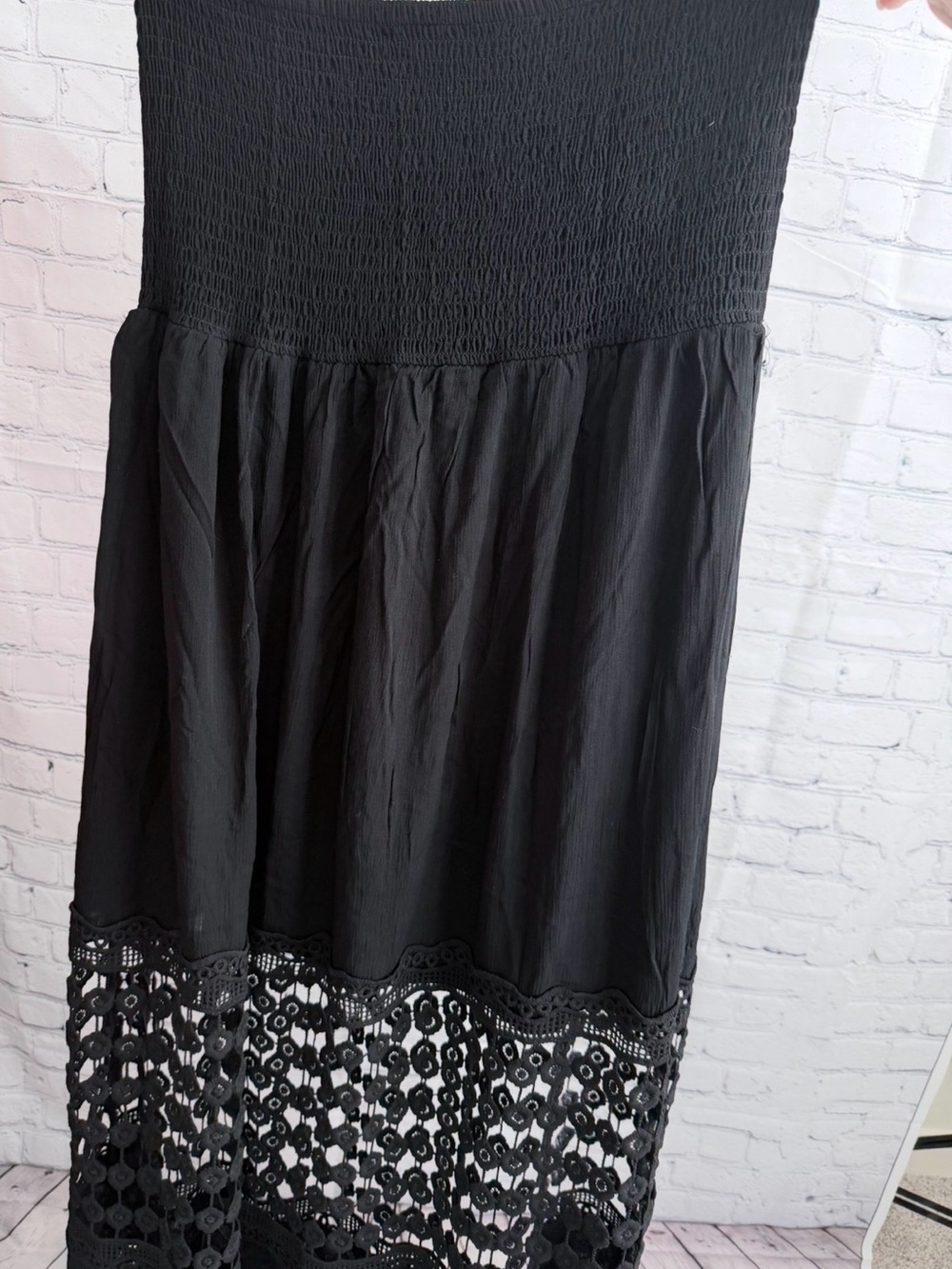 Black Lace Panel Maxi Skirt - Picture 6 of 10